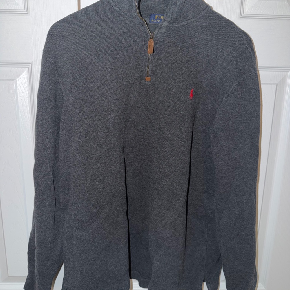 Polo by Ralph Lauren Men's Gray Quarter Zip Sweater